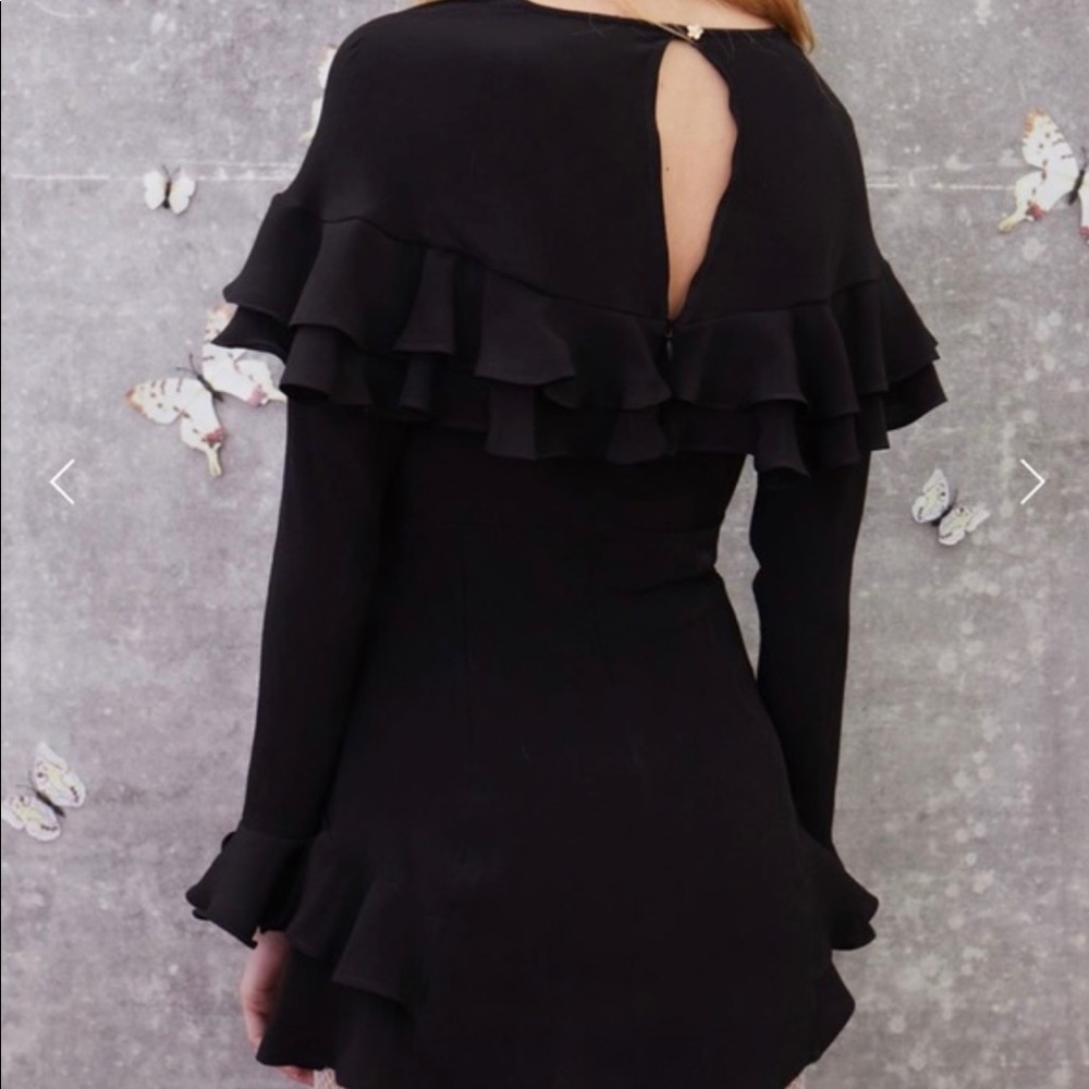 For Love and Lemons Claire Deep V mini dress size XS in black size XS - Picture 3 of 16